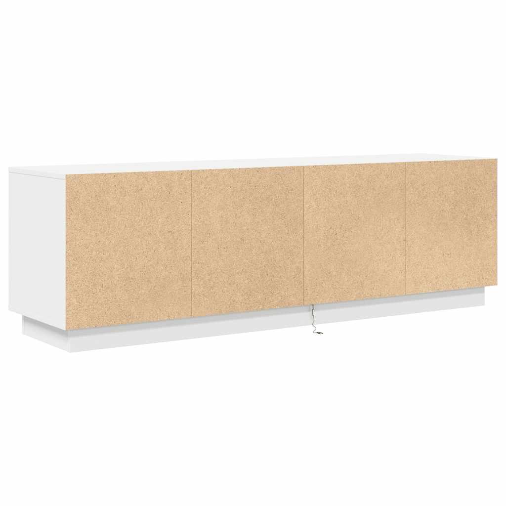 TV skapītis ar LED apgaismojumu, balts, 160,5x41x50 cm