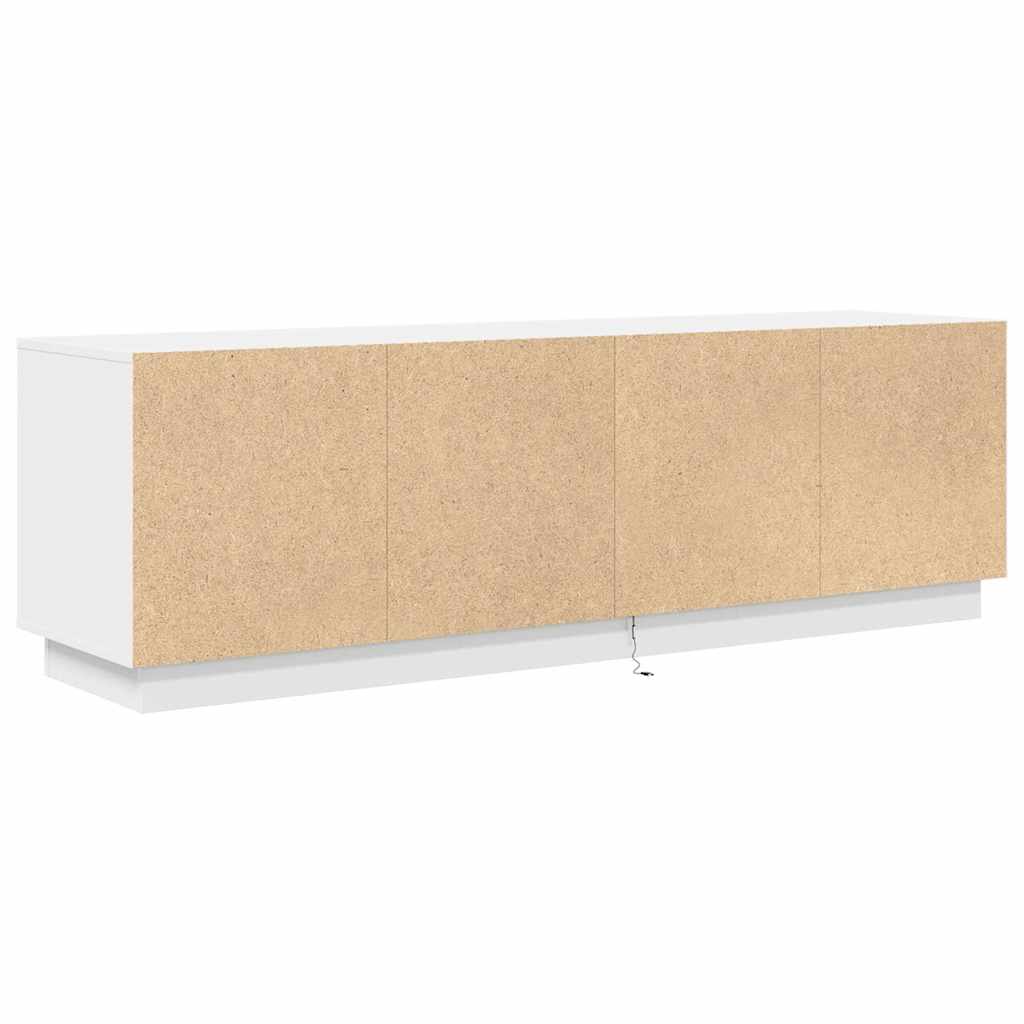 TV spintelė su LED lemputėmis, baltos spalvos, 160,5x41x50 cm