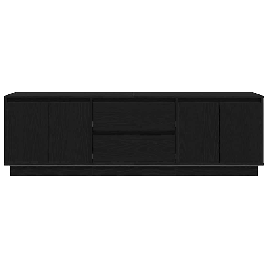 TV Cabinet with LED Lights, Black, 160.5x41x50 cm