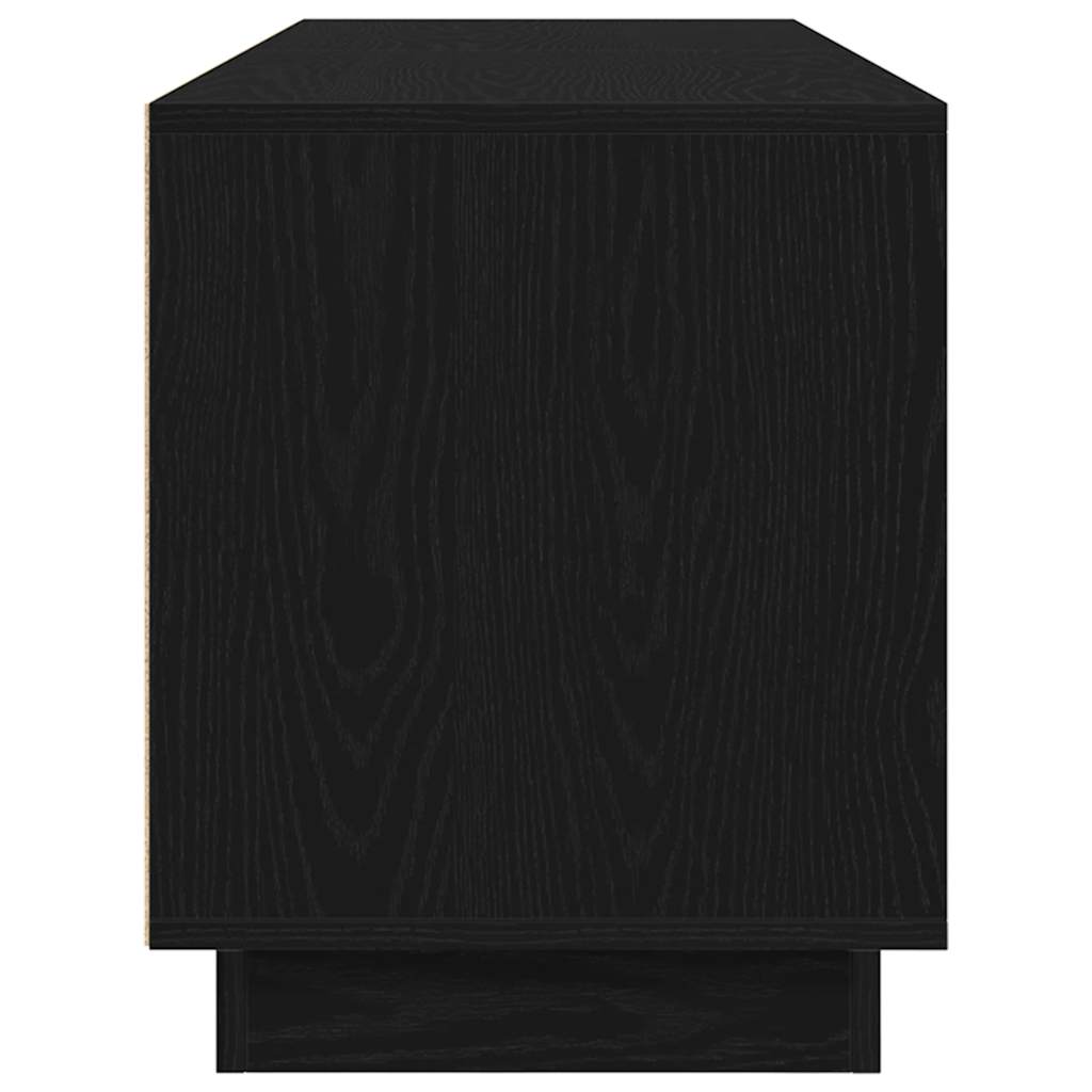 TV Cabinet with LED Lights, Black, 160.5x41x50 cm