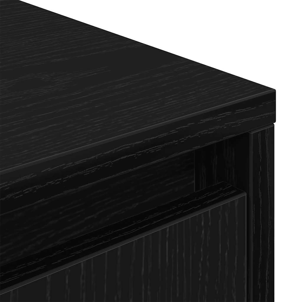 TV Cabinet with LED Lights, Black, 160.5x41x50 cm