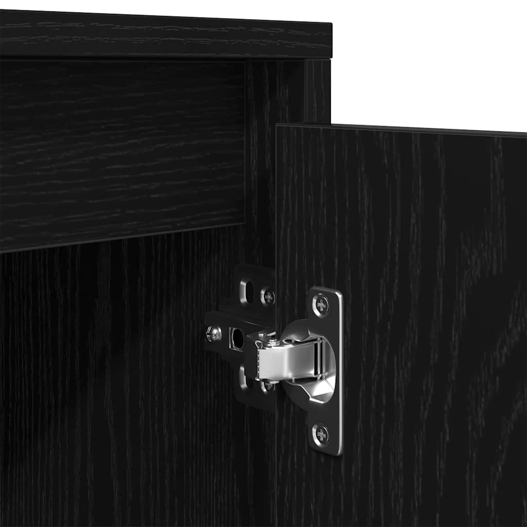 TV Cabinet with LED Lights, Black, 160.5x41x50 cm