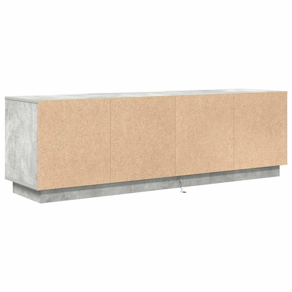 TV spintelė su LED lemputėmis, betono pilka, 160,5x41x50 cm