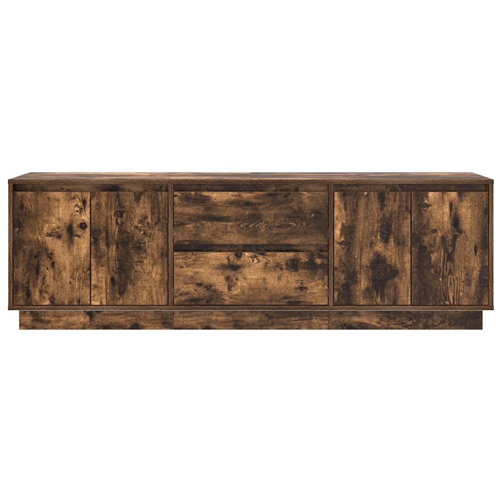 TV cabinet with LED lights, smoke oak, 160.5x41x50 cm