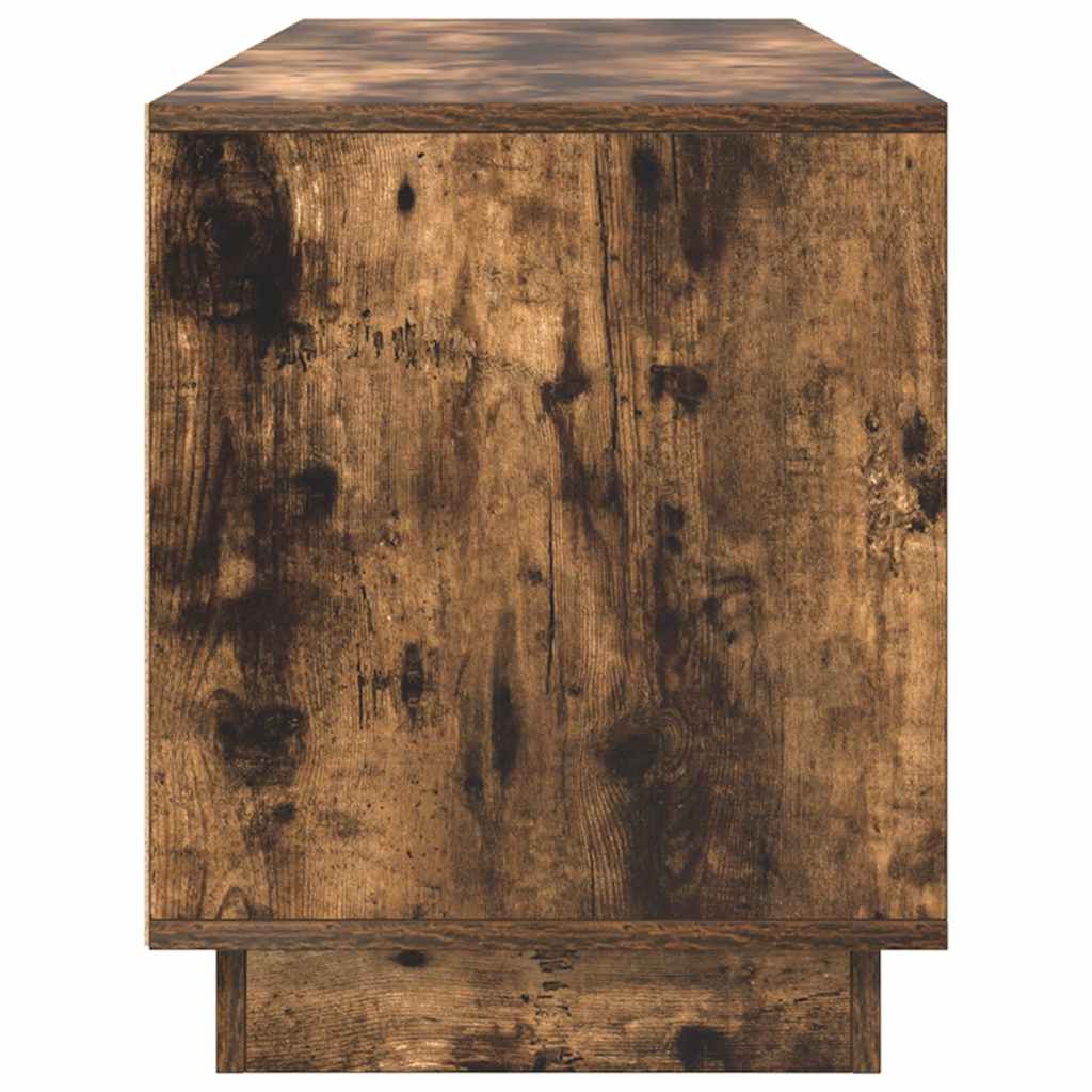 TV cabinet with LED lights, smoke oak, 160.5x41x50 cm
