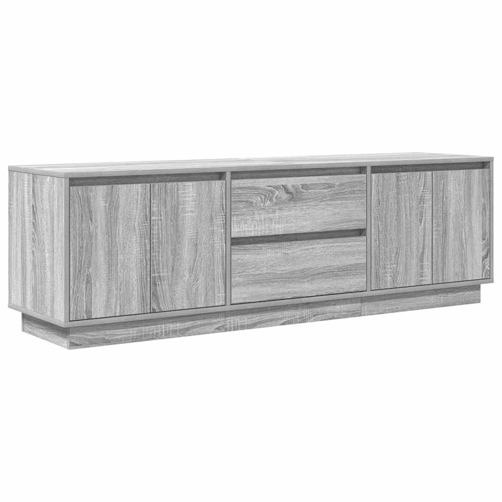 TV skapītis ar LED apgaismojumu, pelēks ozols, 160,5x41x50 cm