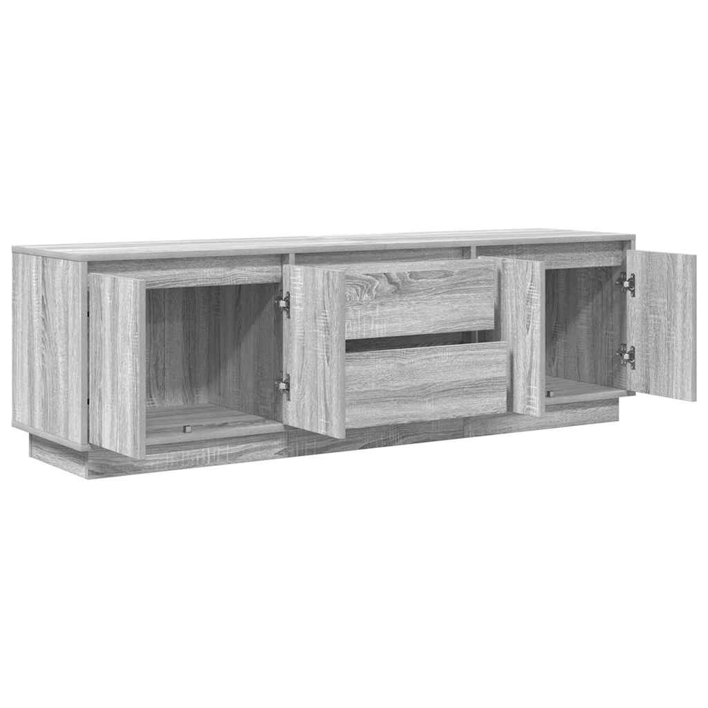 TV skapītis ar LED apgaismojumu, pelēks ozols, 160,5x41x50 cm