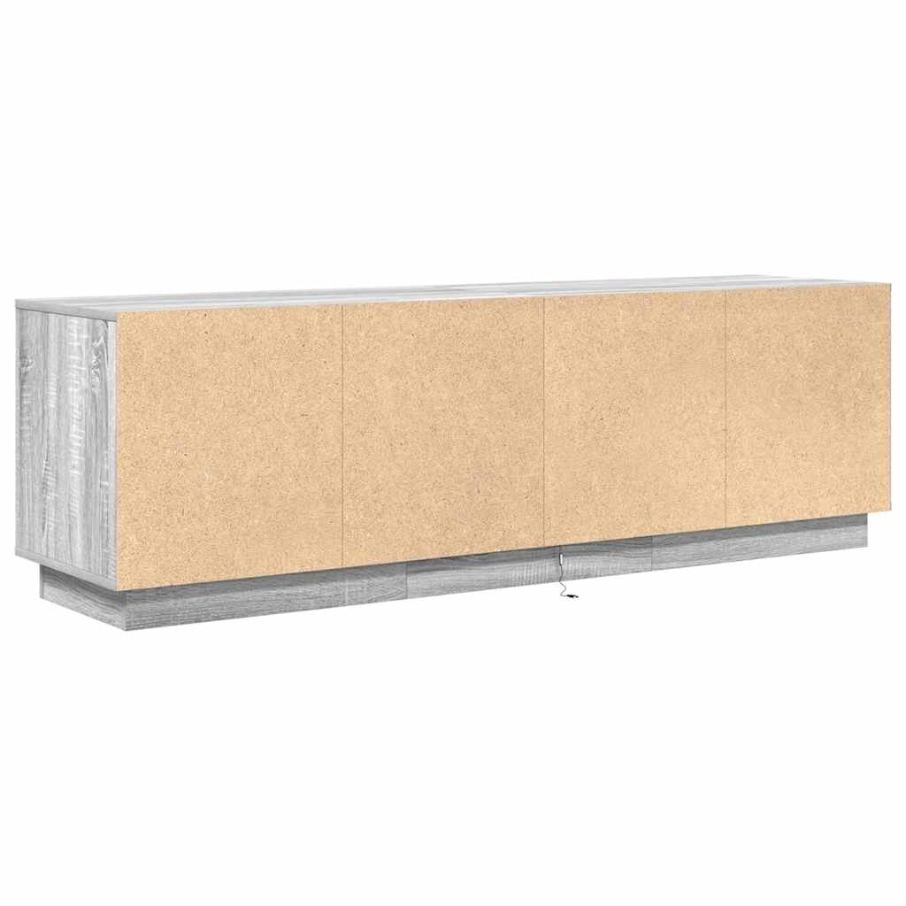 TV skapītis ar LED apgaismojumu, pelēks ozols, 160,5x41x50 cm
