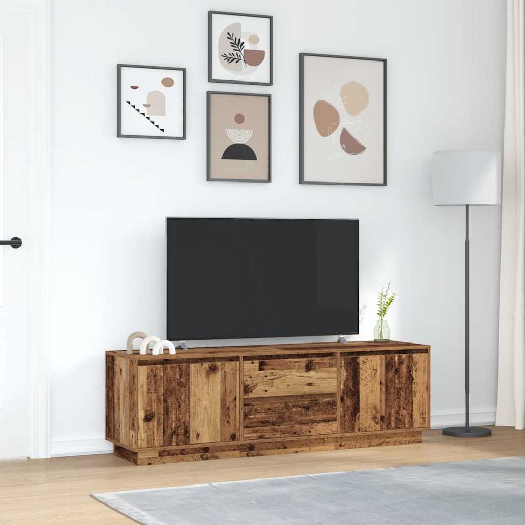 TV cabinet with LED, wood, 160.5x41x50 cm