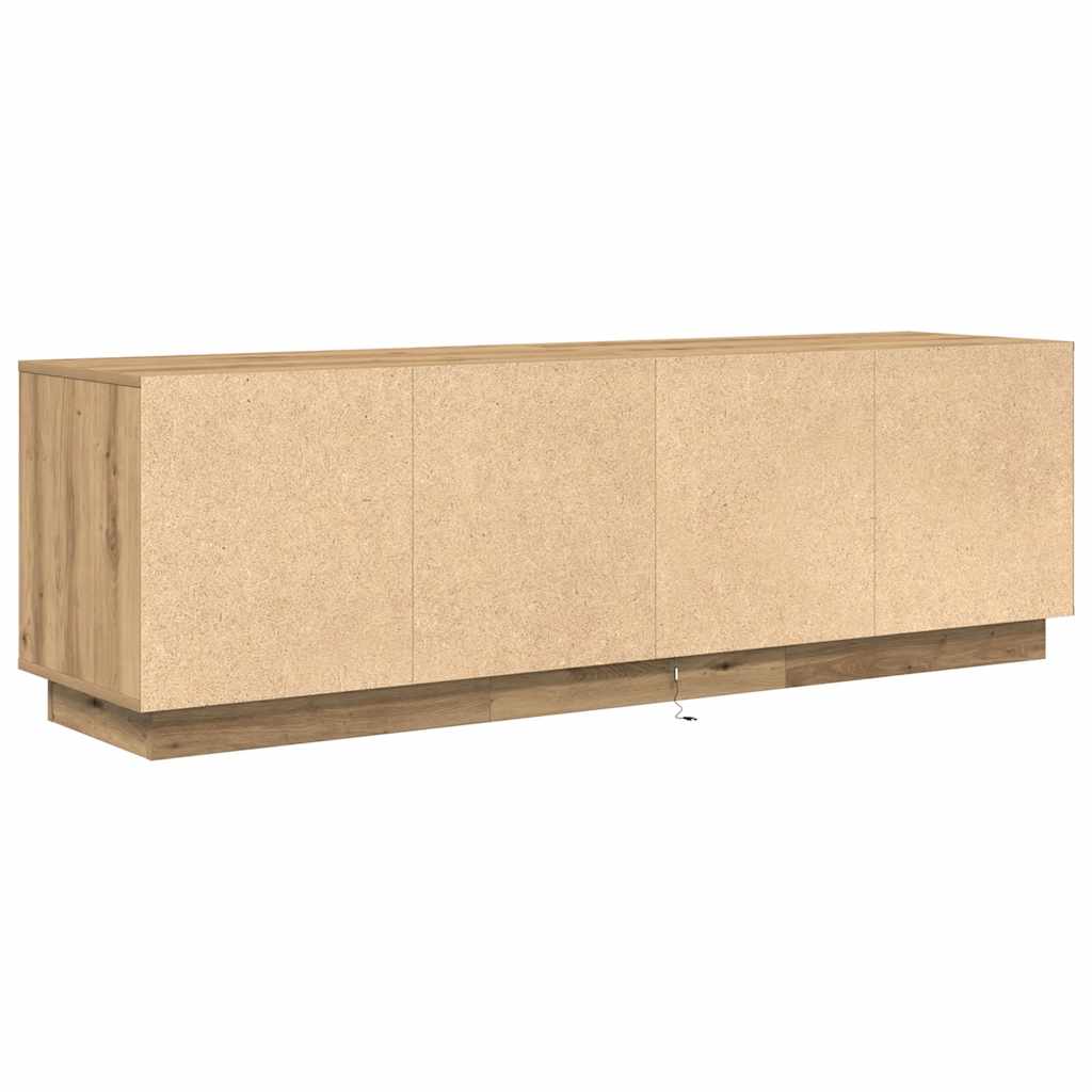 TV cabinet with LED, artisan oak, 160.5x41x50 cm