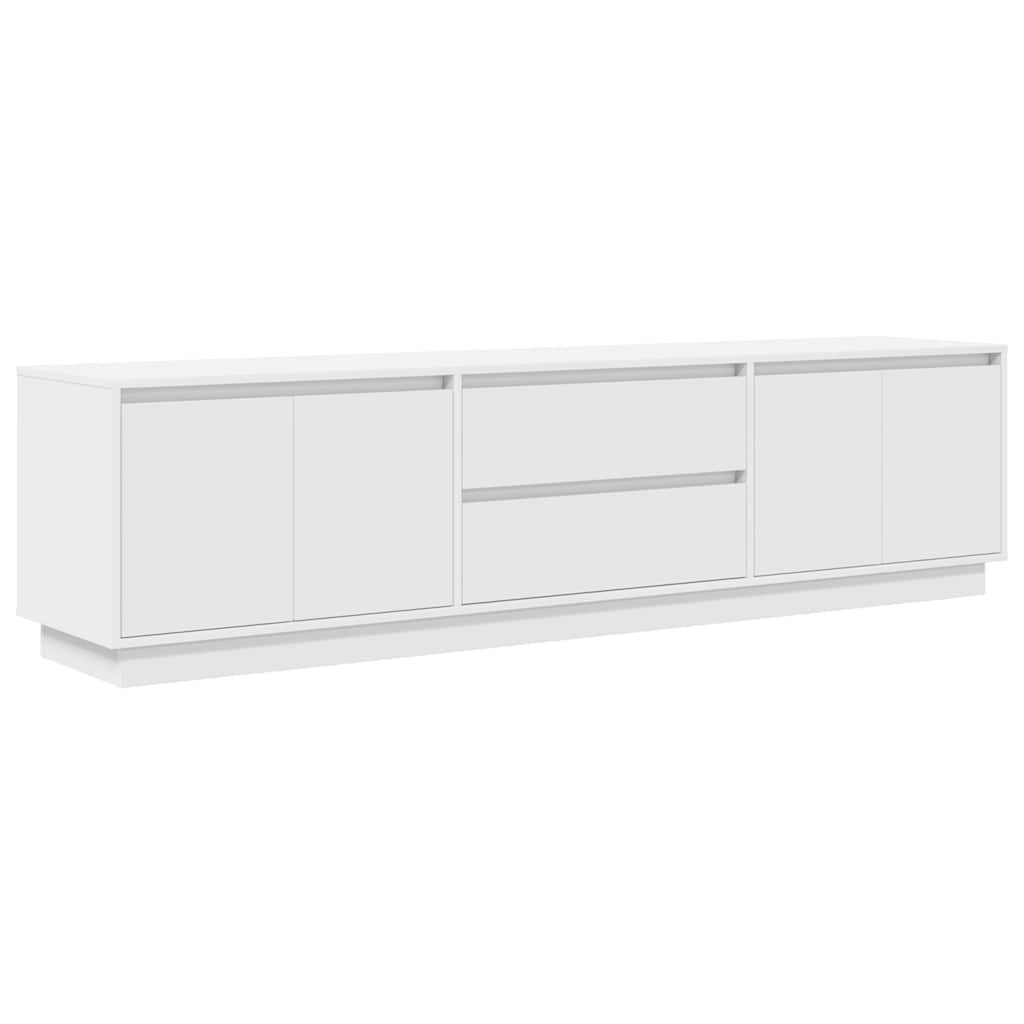 TV skapītis ar LED apgaismojumu, balts, 193,5x41x50 cm