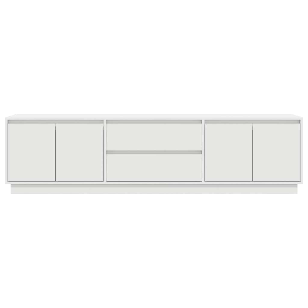 TV skapītis ar LED apgaismojumu, balts, 193,5x41x50 cm