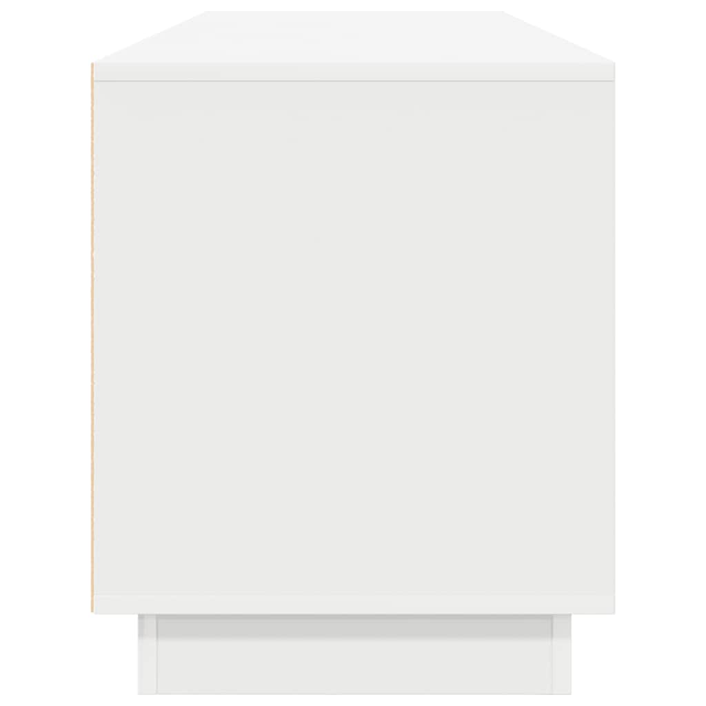 TV skapītis ar LED apgaismojumu, balts, 193,5x41x50 cm