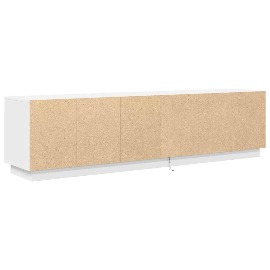 TV skapītis ar LED apgaismojumu, balts, 193,5x41x50 cm