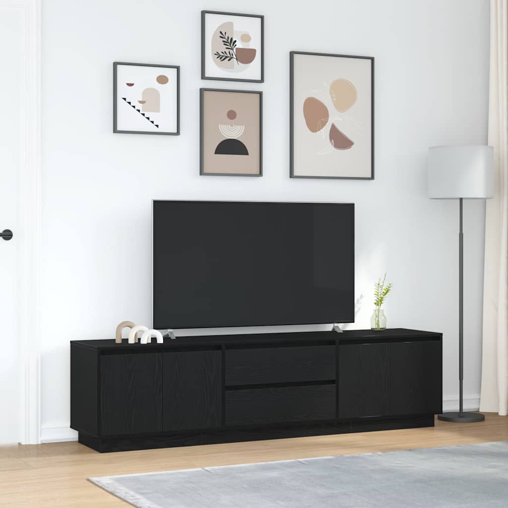 TV cabinet with LED lighting, 193.5x41x50 cm