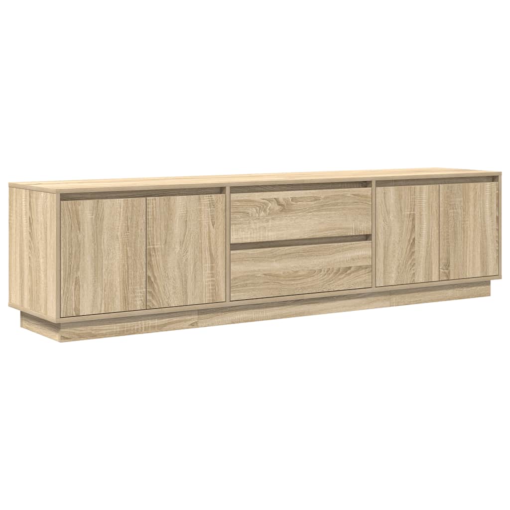 TV spintelė su LED lemputėmis, ąžuolo spalvos, 193,5x41x50 cm