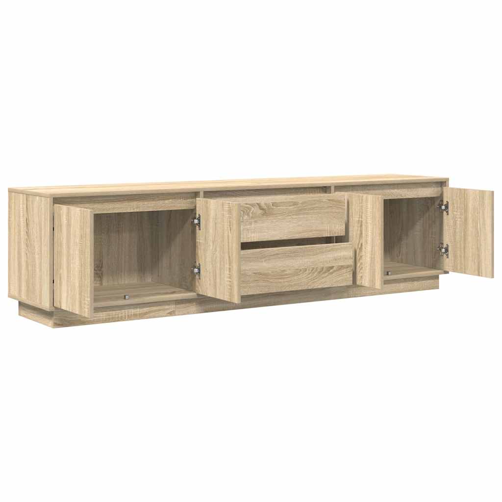 TV spintelė su LED lemputėmis, ąžuolo spalvos, 193,5x41x50 cm