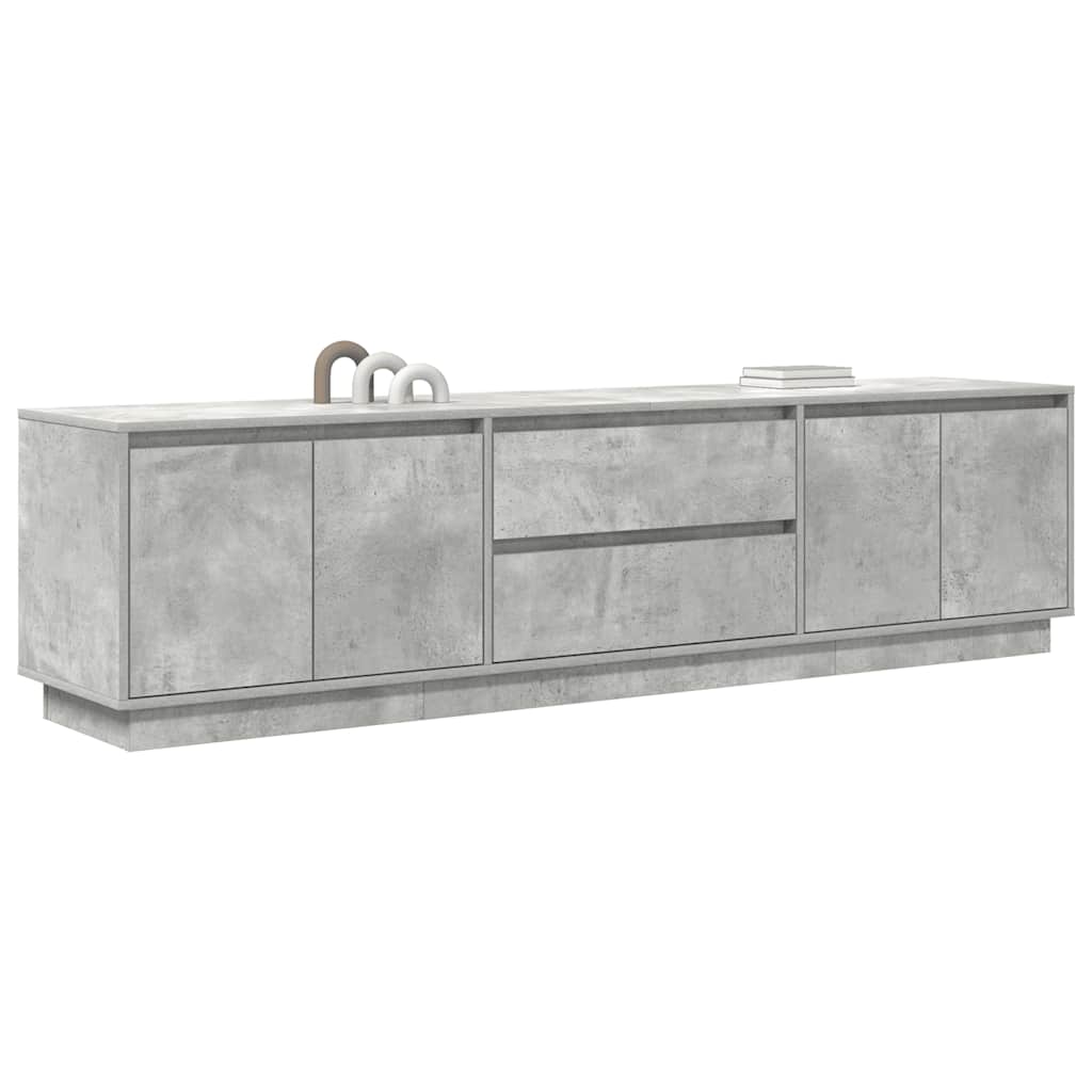 TV spintelė su LED lemputėmis, betono pilka, 193,5x41x50 cm