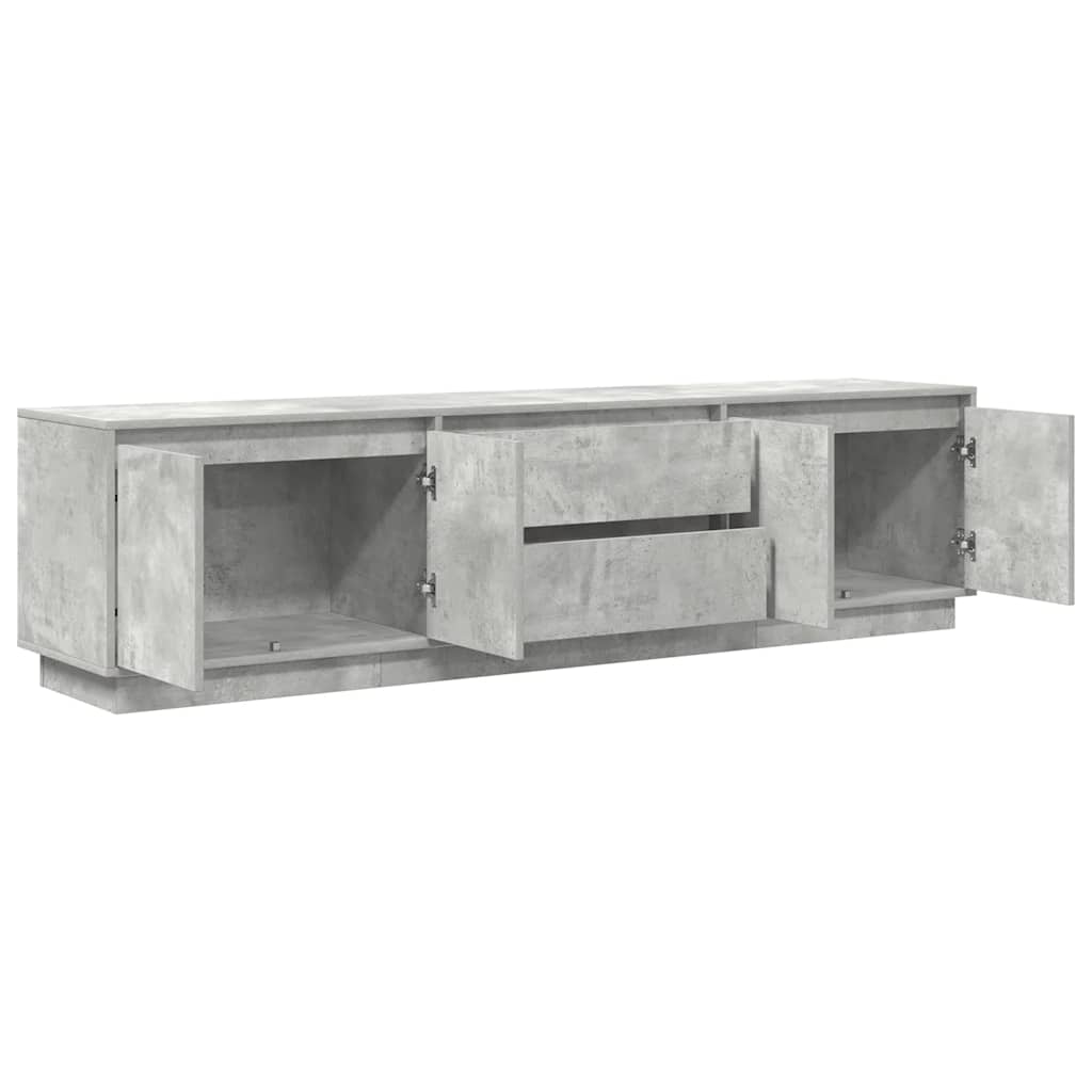 TV spintelė su LED lemputėmis, betono pilka, 193,5x41x50 cm