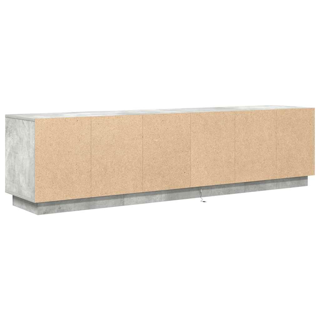 TV spintelė su LED lemputėmis, betono pilka, 193,5x41x50 cm