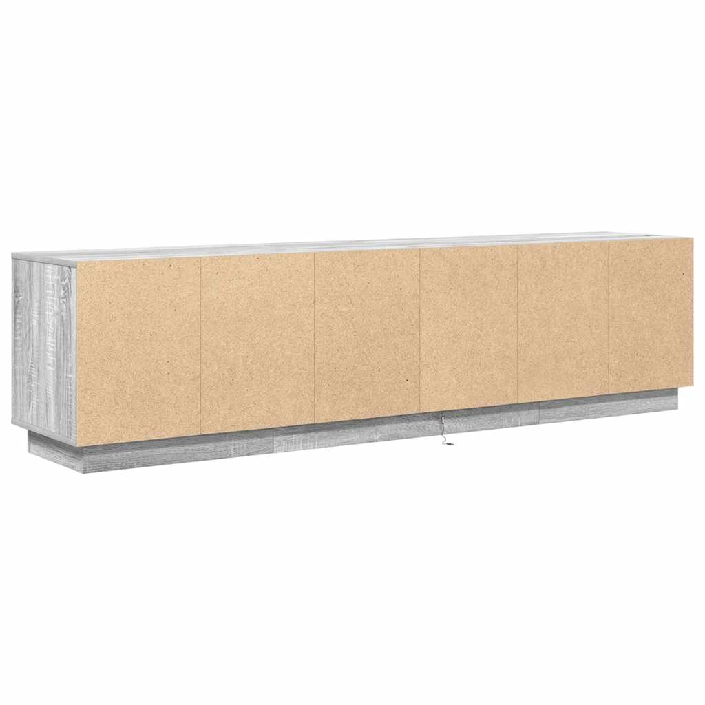 Televizoriaus spintelė su LED, pilka ąžuolo, 193,5x41x50 cm
