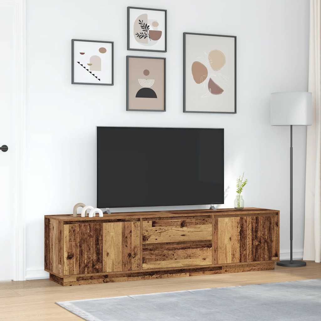 Televizoriaus spintelė su LED, medienos, 193,5x41x50 cm