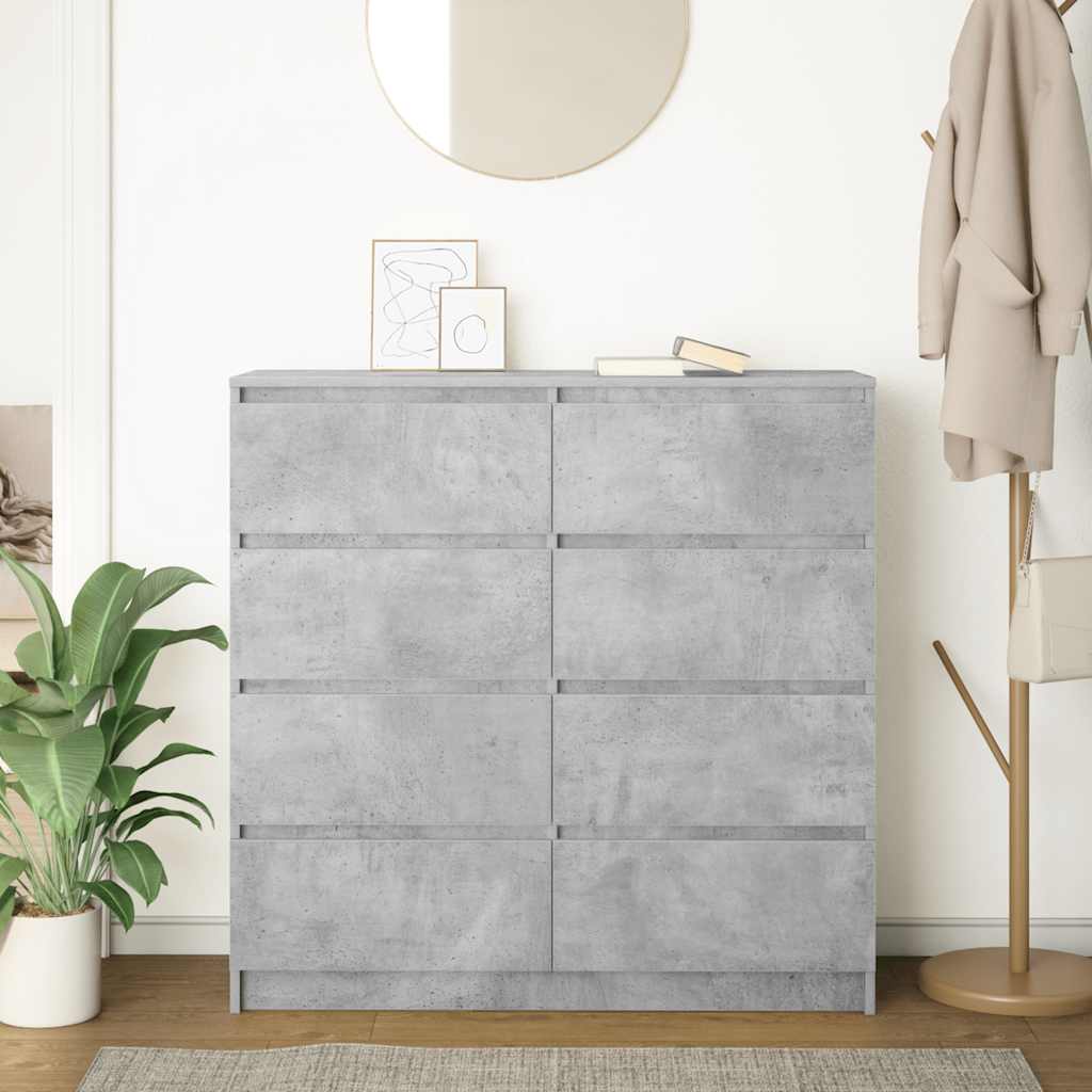 Šoninė spintelė, betono pilka, 100x35x99 cm, apdirbta mediena