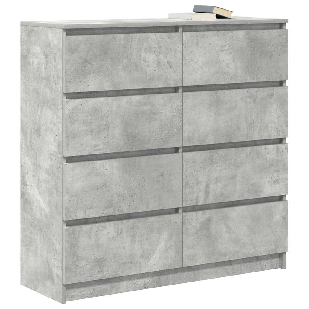 Šoninė spintelė, betono pilka, 100x35x99 cm, apdirbta mediena