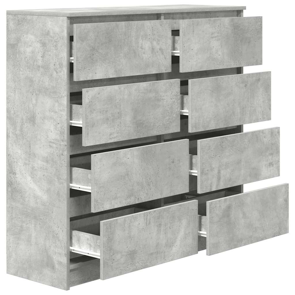 Šoninė spintelė, betono pilka, 100x35x99 cm, apdirbta mediena