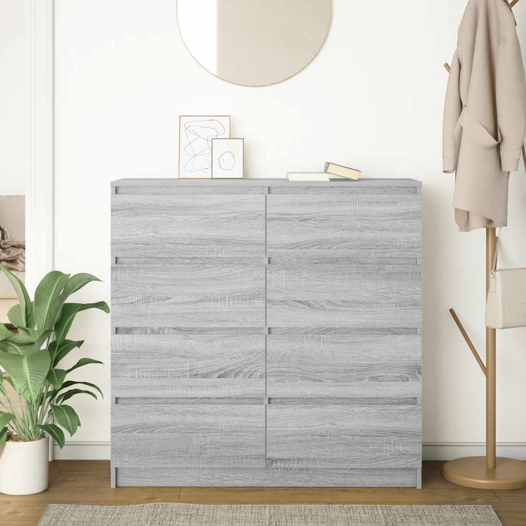 Šoninė spintelė, pilka ąžuolo, 100x35x99 cm, apdirbta mediena