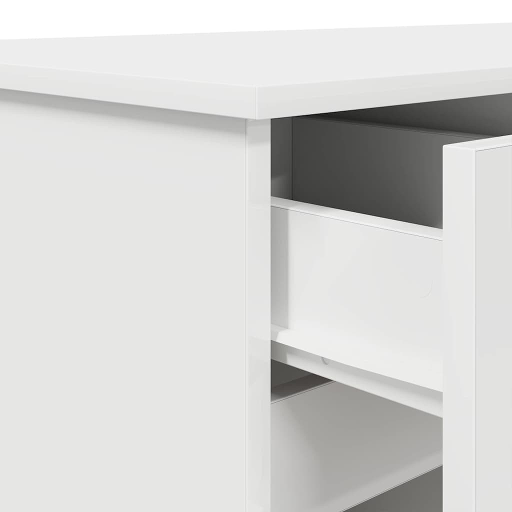 Stalas Baltas 140x49x76 cm Išdirbta mediena