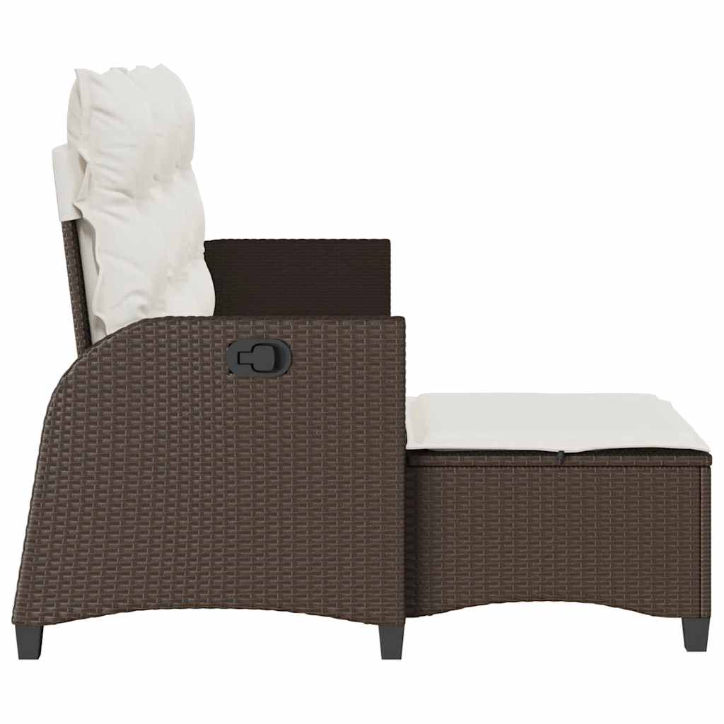 Nolaižama dārza sofa ar spilveniem L veida brūna