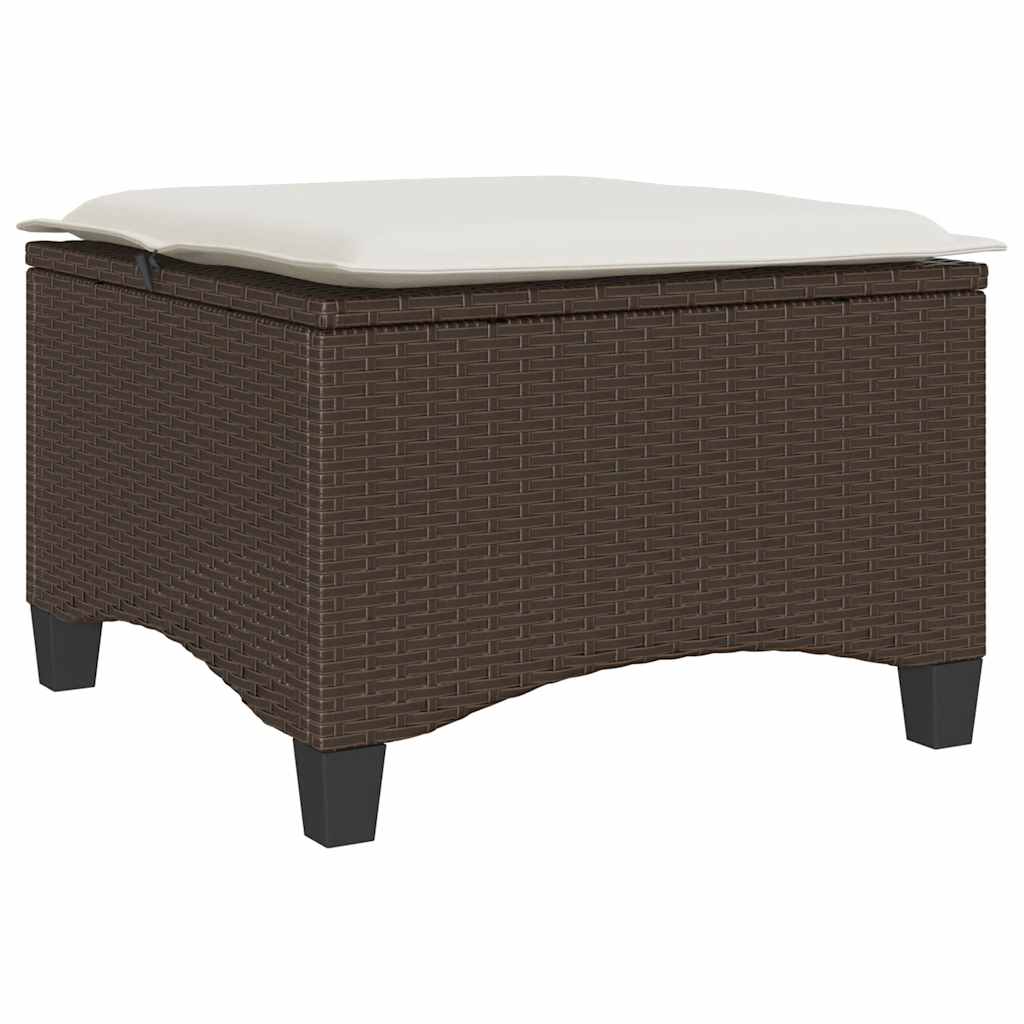 Garden Chairs with Cushions 2 pcs Brown 55x55x36 cm Polyrattan