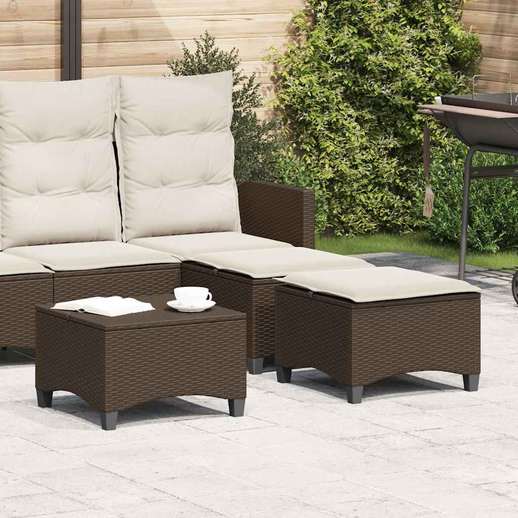 Garden Chairs with Cushions 2 pcs Brown 55x55x36 cm Polyrattan
