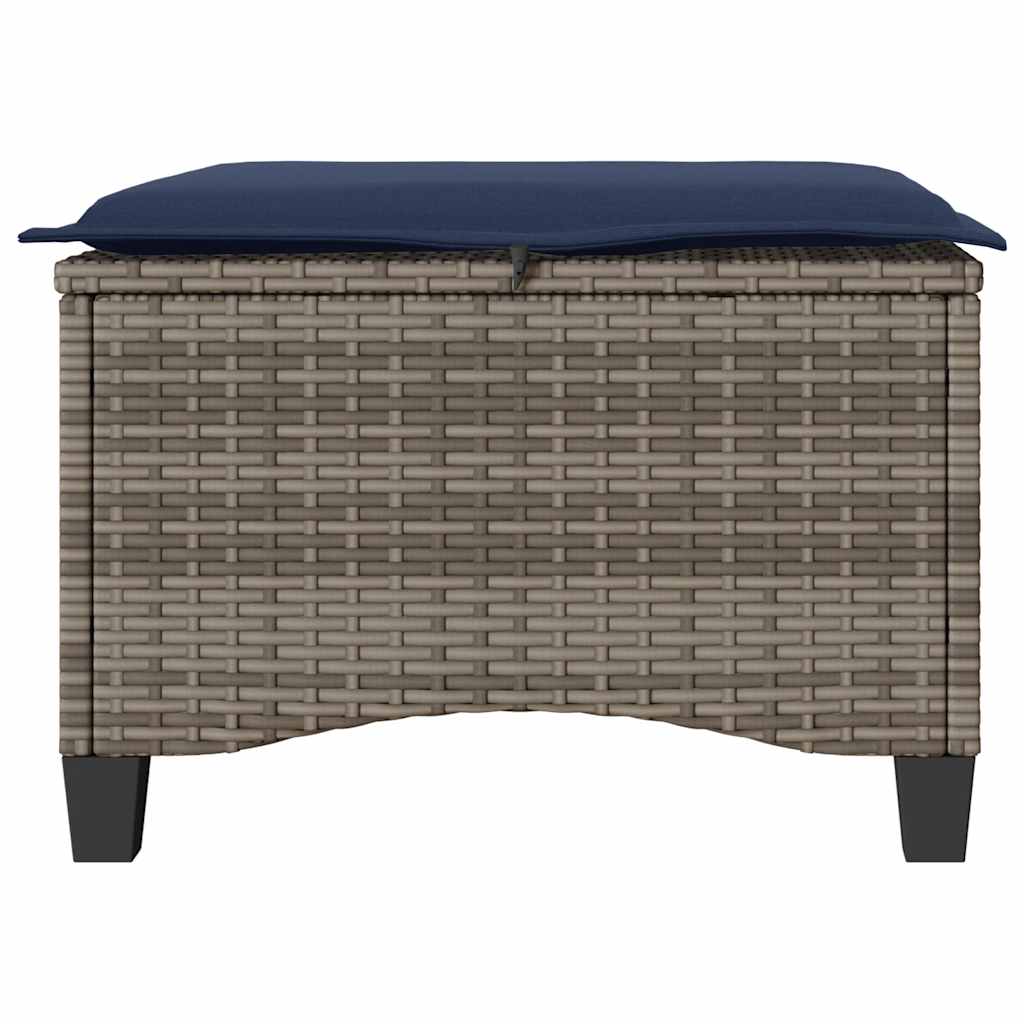 sodo taburetės su pagalvėlėmis 2 vnt Pilka 55x55x36 cm