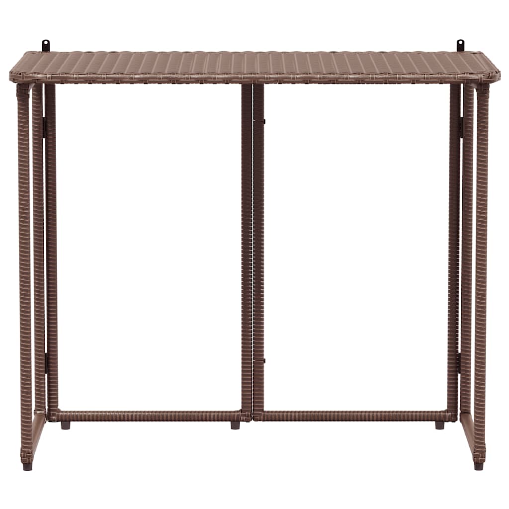 Salokāms dārza galds Brūns 90x51x75 cm Poly Rotangpalma