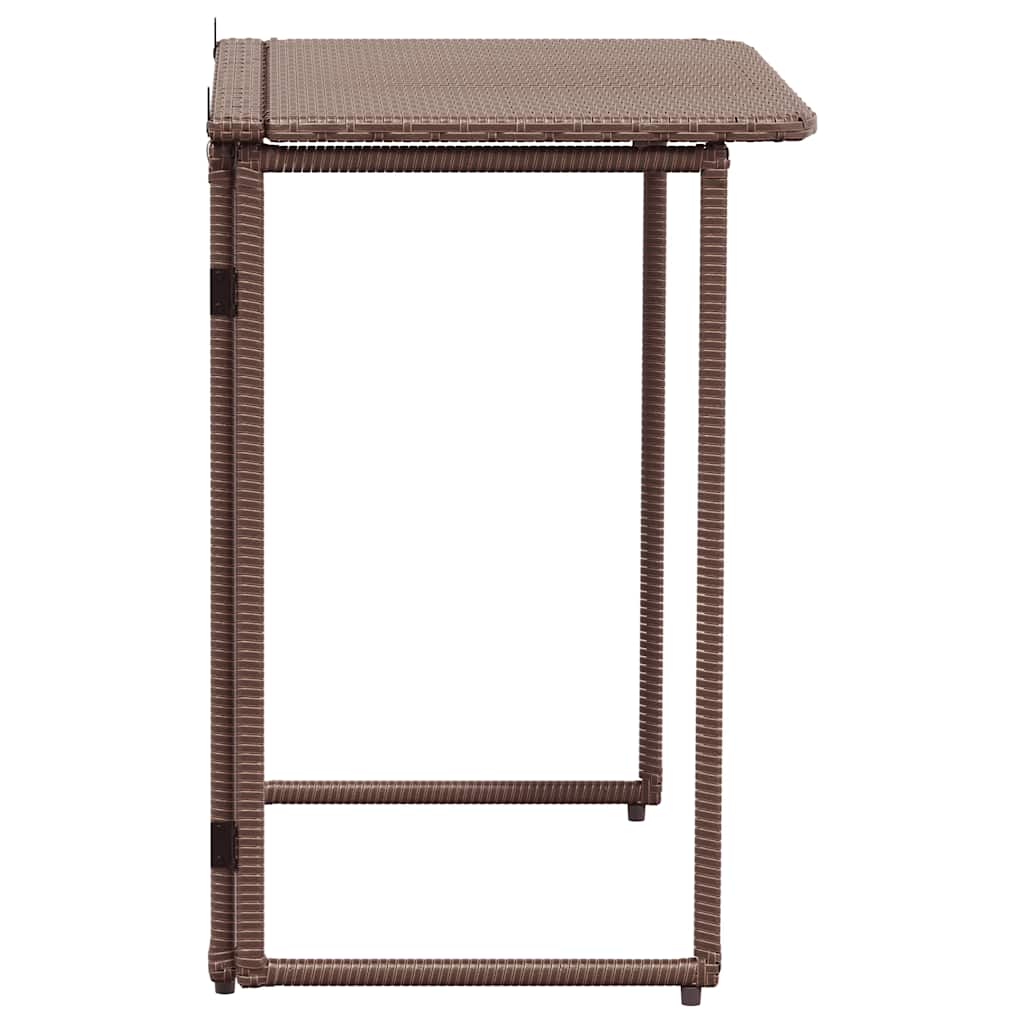 Salokāms dārza galds Brūns 90x51x75 cm Poly Rotangpalma