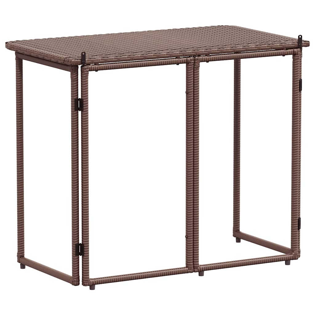Salokāms dārza galds Brūns 90x51x75 cm Poly Rotangpalma