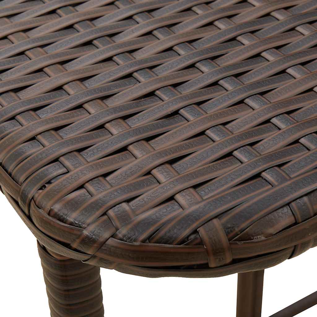 Salokāms dārza galds Brūns 90x51x75 cm Poly Rotangpalma