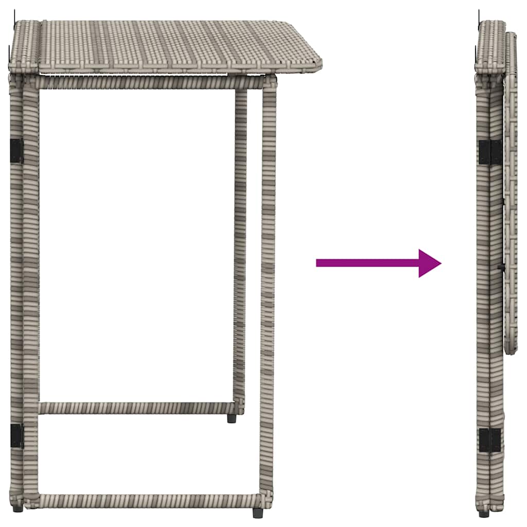 Sulankstomas sodo stalas Pilka 90x51x75 cm polirotango