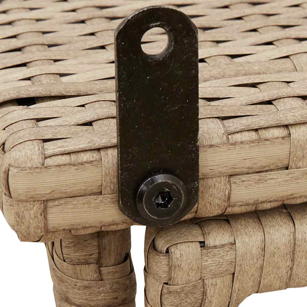 Salokāms dārza galds Bēšs 90x51x75 cm Poly Rattan