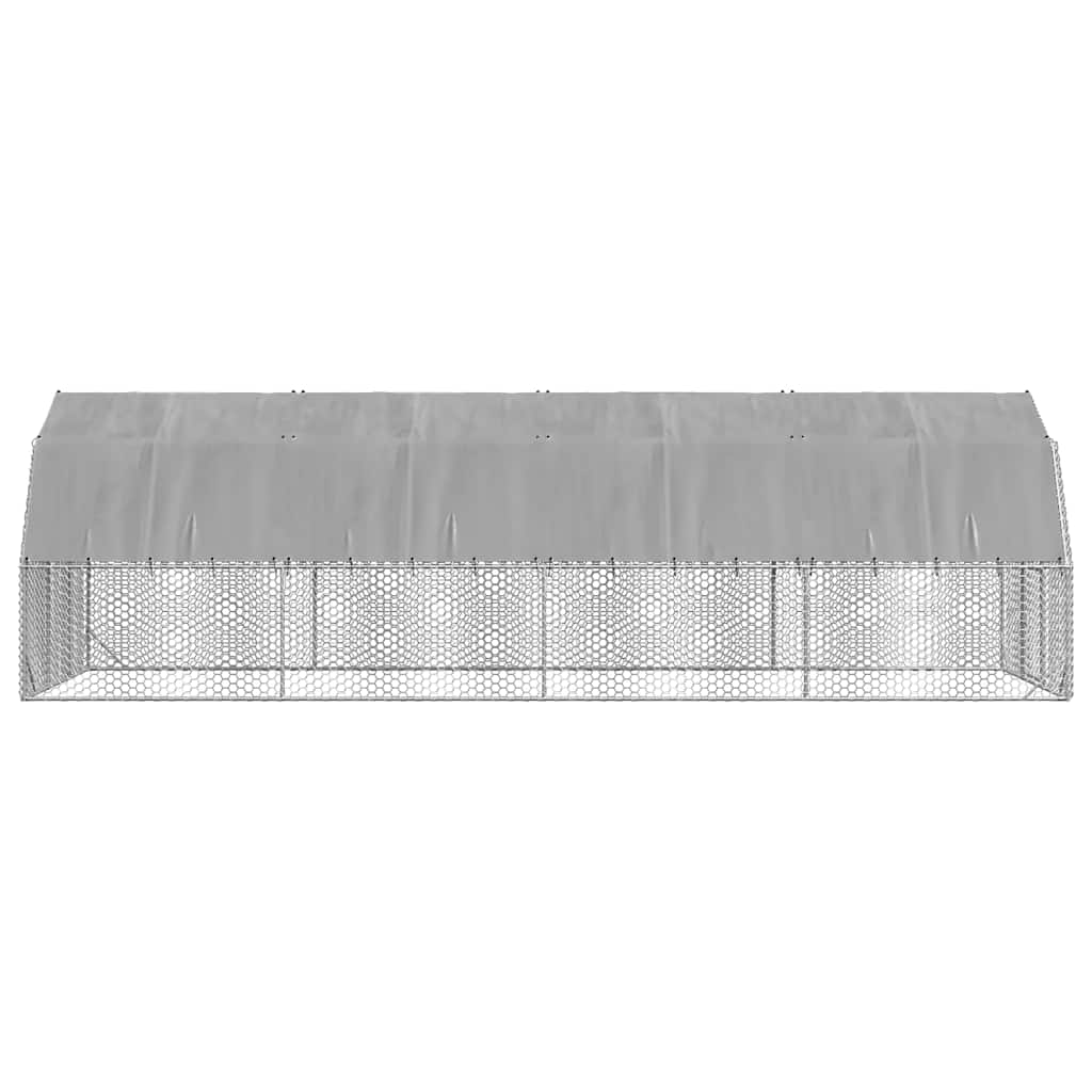 Chicken Run with Roof 2.5x8x2.25m Galvanised Steel