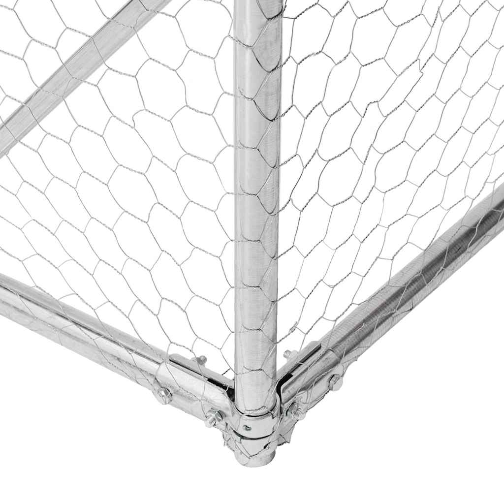 Chicken Run with Roof 2.5x8x2.25m Galvanised Steel