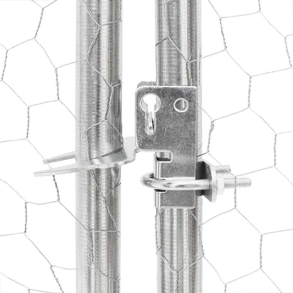 Chicken Run with Roof 2.5x8x2.25m Galvanised Steel