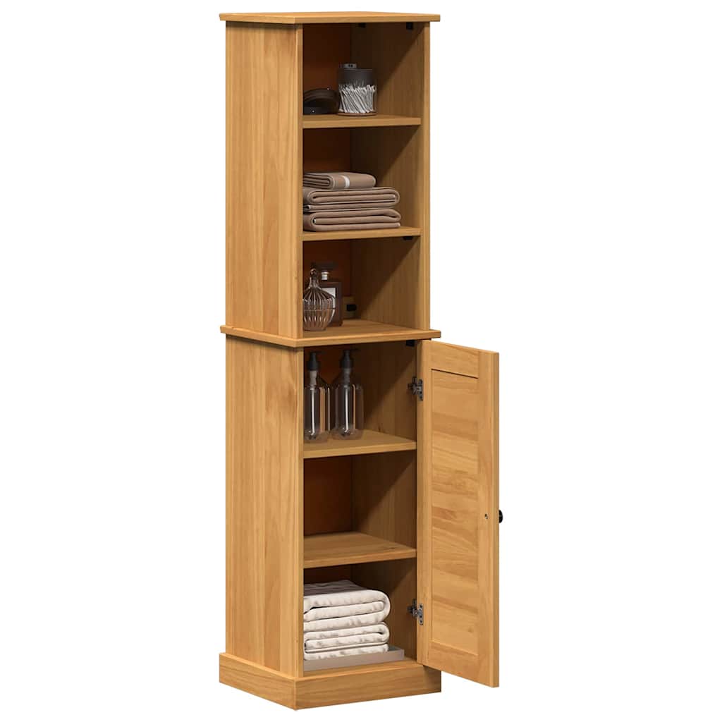 Vonios baldų rinkinys su lentyna su saugykla su durimis 2 pcs Ruda ir Medaus ruda