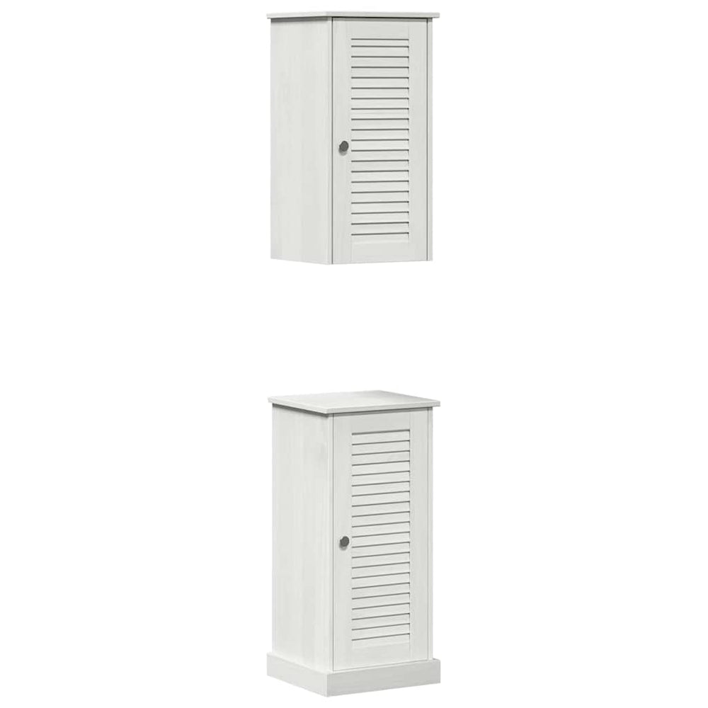 Vonios baldų rinkinys 2 pcs senovinė balta 37 x 34 x 80 cm