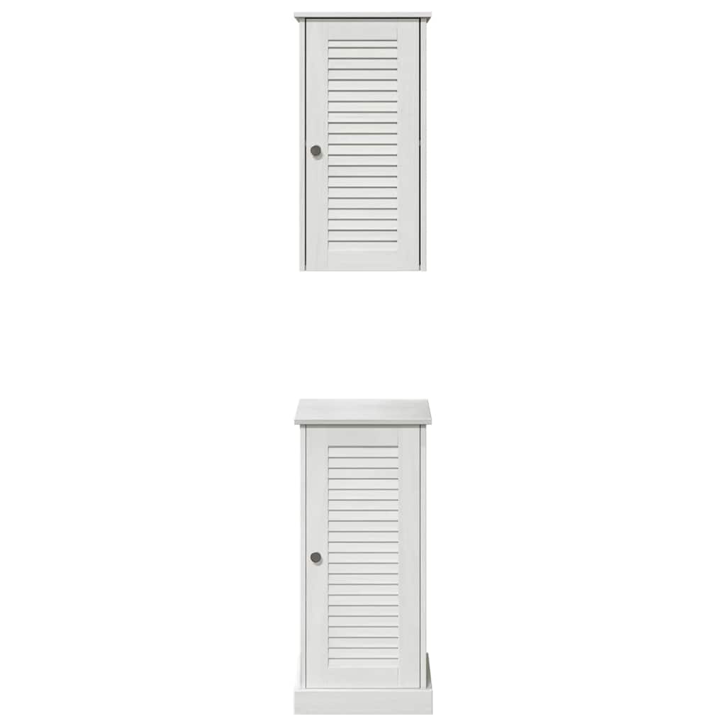 Vonios baldų rinkinys 2 pcs senovinė balta 37 x 34 x 80 cm