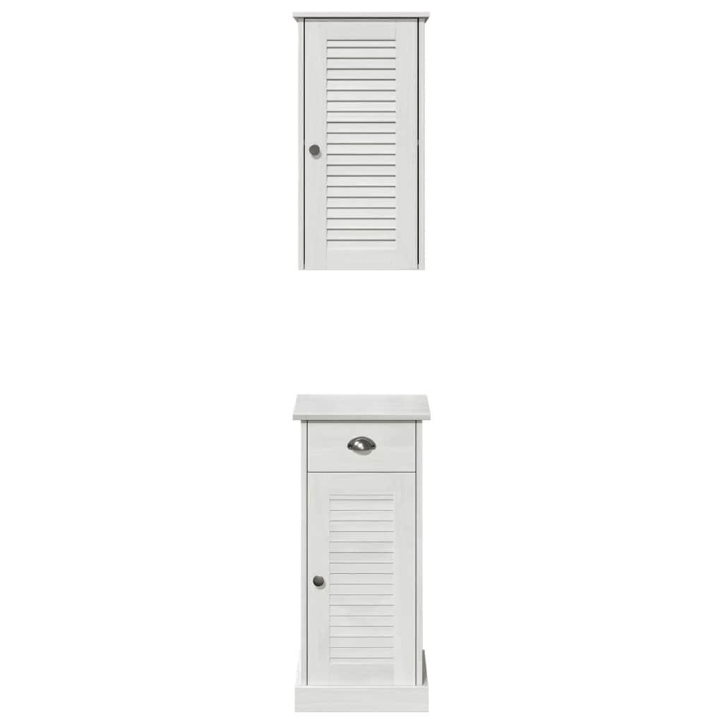 Vonios baldų rinkinys 2 pcs Ruda ir balta 37 x 34 x 80 cm