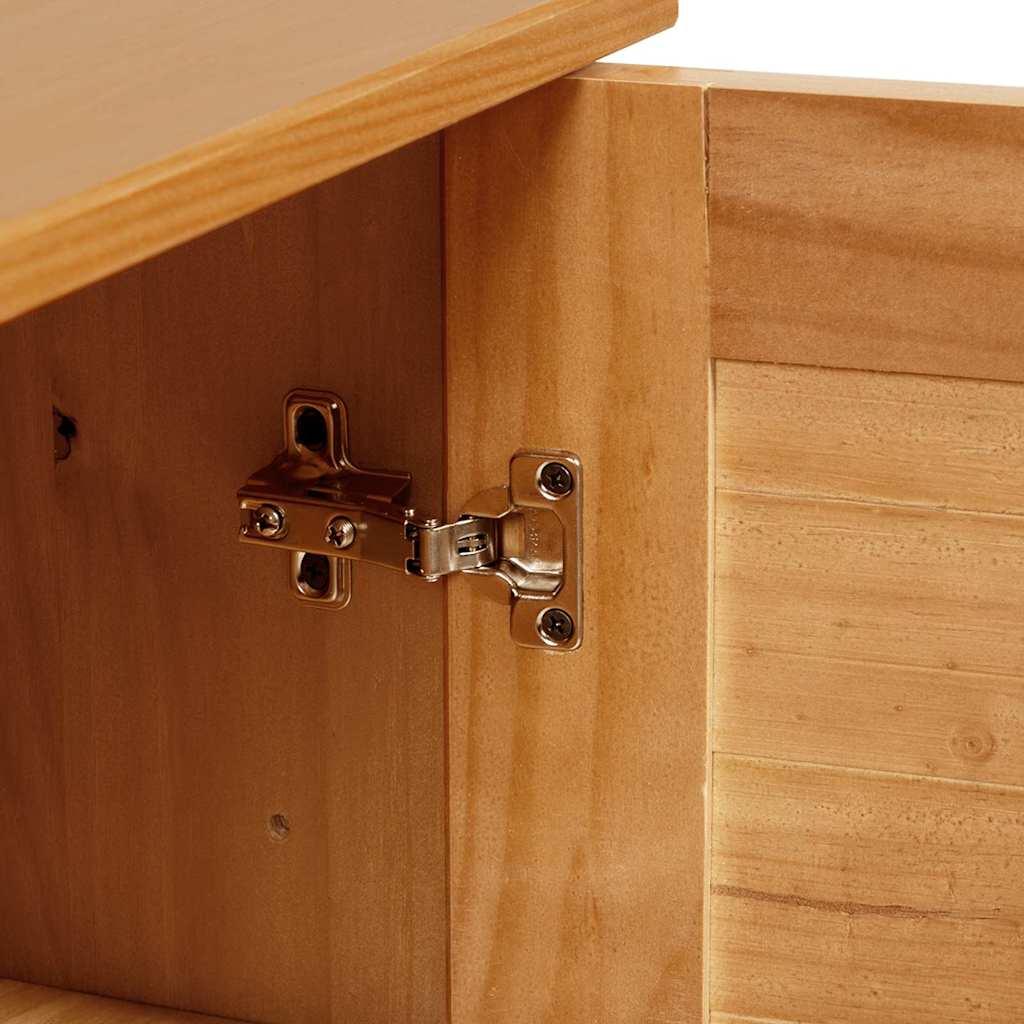 Vonios baldų rinkinys su lentyna su saugykla su durimis 2 pcs Ruda 67,5 x 34 x 80 cm