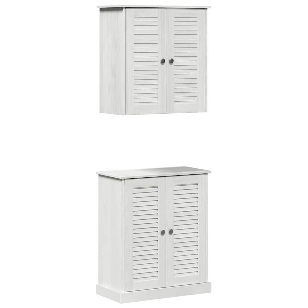 Vonios baldų rinkinys su lentyna su saugykla su durimis 2 pcs Ruda 67,5 x 34 x 80 cm